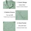 imageCOOFANDY Mens Casual Short Sleeve Button Down Shirts Cuban Linen Textured Shirt Summer Beach WearSage Green