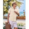 imageCOOFANDY Mens Casual Short Sleeve Button Down Shirts Summer Untucked Wrinkle Free ShirtsBeige