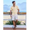 imageCOOFANDY Mens Casual Short Sleeve Button Down Shirts Summer Untucked Wrinkle Free ShirtsBeige