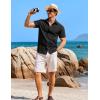 imageCOOFANDY Mens Casual Short Sleeve Button Down Shirts Summer Untucked Wrinkle Free ShirtsBlack