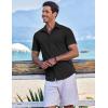 imageCOOFANDY Mens Casual Short Sleeve Button Down Shirts Summer Untucked Wrinkle Free ShirtsBlack