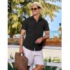 imageCOOFANDY Mens Casual Short Sleeve Button Down Shirts Summer Untucked Wrinkle Free ShirtsBlack
