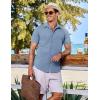 imageCOOFANDY Mens Casual Short Sleeve Button Down Shirts Summer Untucked Wrinkle Free ShirtsBlue