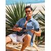 imageCOOFANDY Mens Casual Short Sleeve Button Down Shirts Summer Untucked Wrinkle Free ShirtsBlue