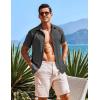 imageCOOFANDY Mens Casual Short Sleeve Button Down Shirts Summer Untucked Wrinkle Free ShirtsDark Grey
