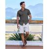 imageCOOFANDY Mens Casual Short Sleeve Button Down Shirts Summer Untucked Wrinkle Free ShirtsDark Grey