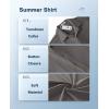 imageCOOFANDY Mens Casual Short Sleeve Button Down Shirts Summer Untucked Wrinkle Free ShirtsDark Grey