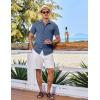 imageCOOFANDY Mens Casual Short Sleeve Button Down Shirts Summer Untucked Wrinkle Free ShirtsDenim Blue