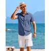 imageCOOFANDY Mens Casual Short Sleeve Button Down Shirts Summer Untucked Wrinkle Free ShirtsDenim Blue