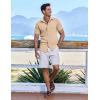 imageCOOFANDY Mens Casual Short Sleeve Button Down Shirts Summer Untucked Wrinkle Free ShirtsKhaki