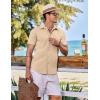 imageCOOFANDY Mens Casual Short Sleeve Button Down Shirts Summer Untucked Wrinkle Free ShirtsKhaki