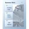imageCOOFANDY Mens Casual Short Sleeve Button Down Shirts Summer Untucked Wrinkle Free ShirtsLight Blue