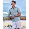 imageCOOFANDY Mens Casual Short Sleeve Button Down Shirts Summer Untucked Wrinkle Free ShirtsLight Blue