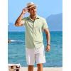 imageCOOFANDY Mens Casual Short Sleeve Button Down Shirts Summer Untucked Wrinkle Free ShirtsLight Green