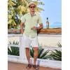 imageCOOFANDY Mens Casual Short Sleeve Button Down Shirts Summer Untucked Wrinkle Free ShirtsLight Green