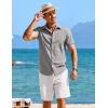 imageCOOFANDY Mens Casual Short Sleeve Button Down Shirts Summer Untucked Wrinkle Free ShirtsLight Grey