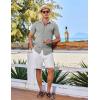 imageCOOFANDY Mens Casual Short Sleeve Button Down Shirts Summer Untucked Wrinkle Free ShirtsLight Grey