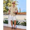imageCOOFANDY Mens Casual Short Sleeve Button Down Shirts Summer Untucked Wrinkle Free ShirtsLight Khaki