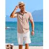 imageCOOFANDY Mens Casual Short Sleeve Button Down Shirts Summer Untucked Wrinkle Free ShirtsLight Pink