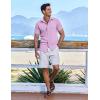imageCOOFANDY Mens Casual Short Sleeve Button Down Shirts Summer Untucked Wrinkle Free ShirtsLight Purple