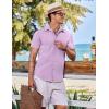 imageCOOFANDY Mens Casual Short Sleeve Button Down Shirts Summer Untucked Wrinkle Free ShirtsLight Purple