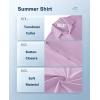 imageCOOFANDY Mens Casual Short Sleeve Button Down Shirts Summer Untucked Wrinkle Free ShirtsLight Purple