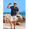 imageCOOFANDY Mens Casual Short Sleeve Button Down Shirts Summer Untucked Wrinkle Free ShirtsNavy Blue