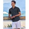 imageCOOFANDY Mens Casual Short Sleeve Button Down Shirts Summer Untucked Wrinkle Free ShirtsNavy Blue