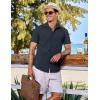 imageCOOFANDY Mens Casual Short Sleeve Button Down Shirts Summer Untucked Wrinkle Free ShirtsNavy Blue