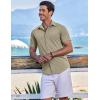 imageCOOFANDY Mens Casual Short Sleeve Button Down Shirts Summer Untucked Wrinkle Free ShirtsOlive Green