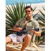 imageCOOFANDY Mens Casual Short Sleeve Button Down Shirts Summer Untucked Wrinkle Free ShirtsOlive Green