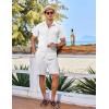 imageCOOFANDY Mens Casual Short Sleeve Button Down Shirts Summer Untucked Wrinkle Free ShirtsWhite