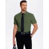 imageCOOFANDY Mens Casual Short Sleeve Button Down Shirts Untucked Dress Shirts Wrinkle Free Summer Wedding Shirts SolidArmy Green
