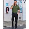 imageCOOFANDY Mens Casual Short Sleeve Button Down Shirts Untucked Dress Shirts Wrinkle Free Summer Wedding Shirts SolidArmy Green