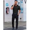 imageCOOFANDY Mens Casual Short Sleeve Button Down Shirts Untucked Dress Shirts Wrinkle Free Summer Wedding Shirts SolidBlack