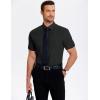 imageCOOFANDY Mens Casual Short Sleeve Button Down Shirts Untucked Dress Shirts Wrinkle Free Summer Wedding Shirts SolidBlack