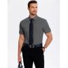 imageCOOFANDY Mens Casual Short Sleeve Button Down Shirts Untucked Dress Shirts Wrinkle Free Summer Wedding Shirts SolidDark Grey