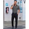 imageCOOFANDY Mens Casual Short Sleeve Button Down Shirts Untucked Dress Shirts Wrinkle Free Summer Wedding Shirts SolidDark Grey