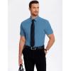 imageCOOFANDY Mens Casual Short Sleeve Button Down Shirts Untucked Dress Shirts Wrinkle Free Summer Wedding Shirts SolidGray Blue