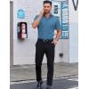 imageCOOFANDY Mens Casual Short Sleeve Button Down Shirts Untucked Dress Shirts Wrinkle Free Summer Wedding Shirts SolidGray Blue
