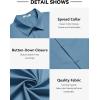 imageCOOFANDY Mens Casual Short Sleeve Button Down Shirts Untucked Dress Shirts Wrinkle Free Summer Wedding Shirts SolidGray Blue