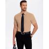 imageCOOFANDY Mens Casual Short Sleeve Button Down Shirts Untucked Dress Shirts Wrinkle Free Summer Wedding Shirts SolidKahki