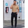 imageCOOFANDY Mens Casual Short Sleeve Button Down Shirts Untucked Dress Shirts Wrinkle Free Summer Wedding Shirts SolidKahki
