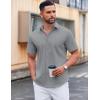 imageCOOFANDY Mens Casual Short Sleeve Button Down Shirts Untucked Dress Shirts Wrinkle Free Summer Wedding Shirts SolidLight Grey