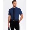 imageCOOFANDY Mens Casual Short Sleeve Button Down Shirts Untucked Dress Shirts Wrinkle Free Summer Wedding Shirts SolidNavy Blue