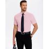 imageCOOFANDY Mens Casual Short Sleeve Button Down Shirts Untucked Dress Shirts Wrinkle Free Summer Wedding Shirts SolidPink