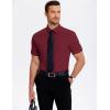imageCOOFANDY Mens Casual Short Sleeve Button Down Shirts Untucked Dress Shirts Wrinkle Free Summer Wedding Shirts SolidRed