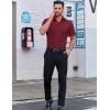 imageCOOFANDY Mens Casual Short Sleeve Button Down Shirts Untucked Dress Shirts Wrinkle Free Summer Wedding Shirts SolidRed