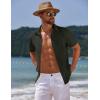 imageCOOFANDY Mens Casual Summer Beach Shirt Button Down Short Sleeve Shirts Vacation Shirt Cotton Linen ShirtsBlack