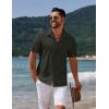 imageCOOFANDY Mens Casual Summer Beach Shirt Button Down Short Sleeve Shirts Vacation Shirt Cotton Linen ShirtsBlack
